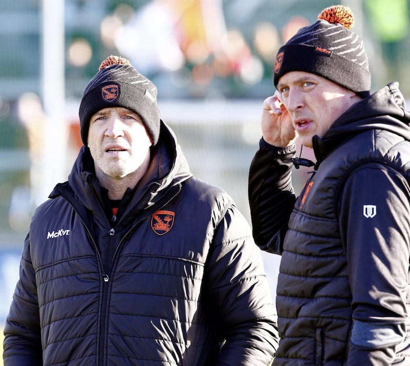 Armagh&#39;s Kieran McGeeney with selector Kieran Donaghy 