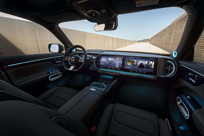 The interior features two 13-inch OLED display screen. (Smart)