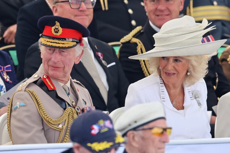 The King and Queen attended the UK national commemorative event for the 80th anniversary of D-Day, in Ver-sur-Mer, Normandy