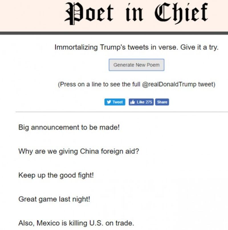 Poems made by Donald Trump tweets