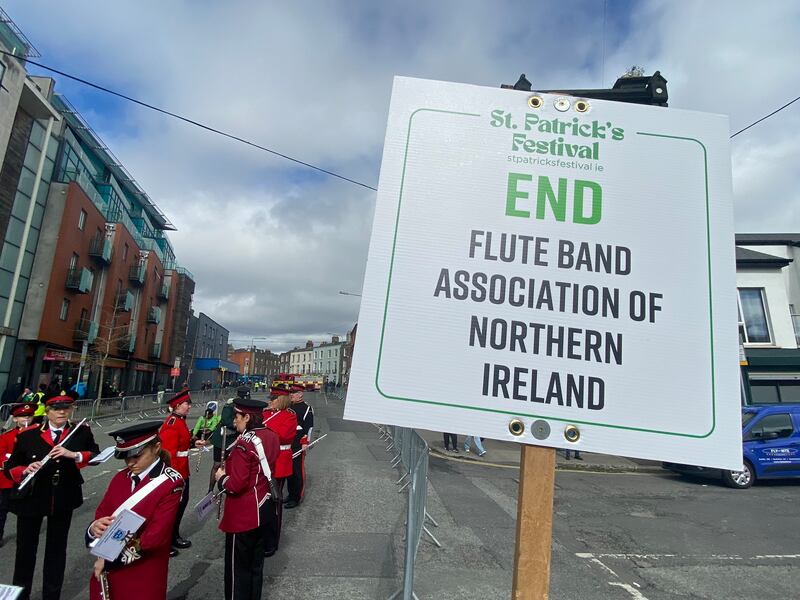 The flute band from the north marched for the first time in a St Patrick's Day parade in Dublin