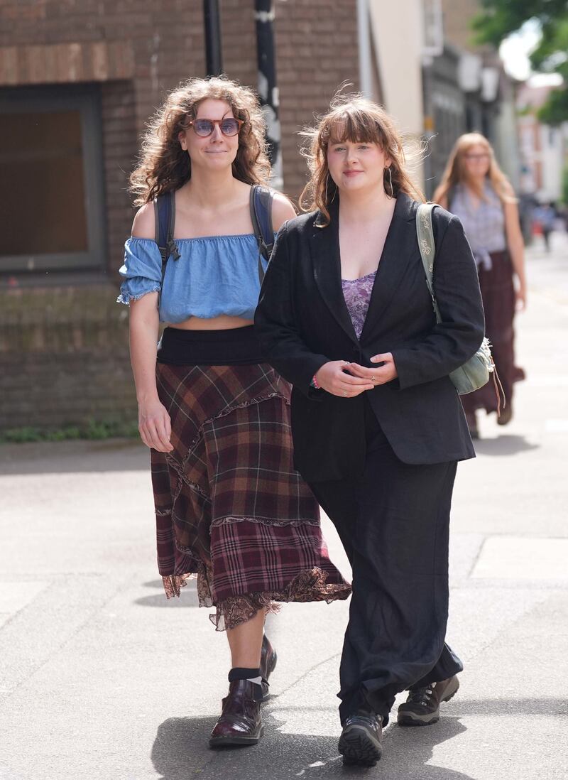 Just Stop Oil activists Jennifer Kowalski (left) and Cole Macdonald arriving at Chelmsford Crown Court