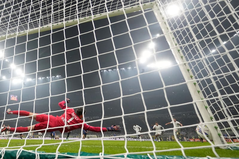 Inter Milan’s Hakan Calhanoglu misses a penalty in a 1-1 draw with Napoli (Luca Bruno/AP)