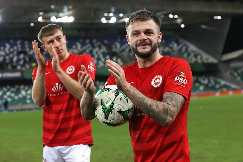 Larne celebrate beating Gent