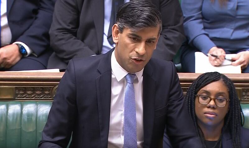 Prime Minister Rishi Sunak speaks during Prime Minister’s Questions