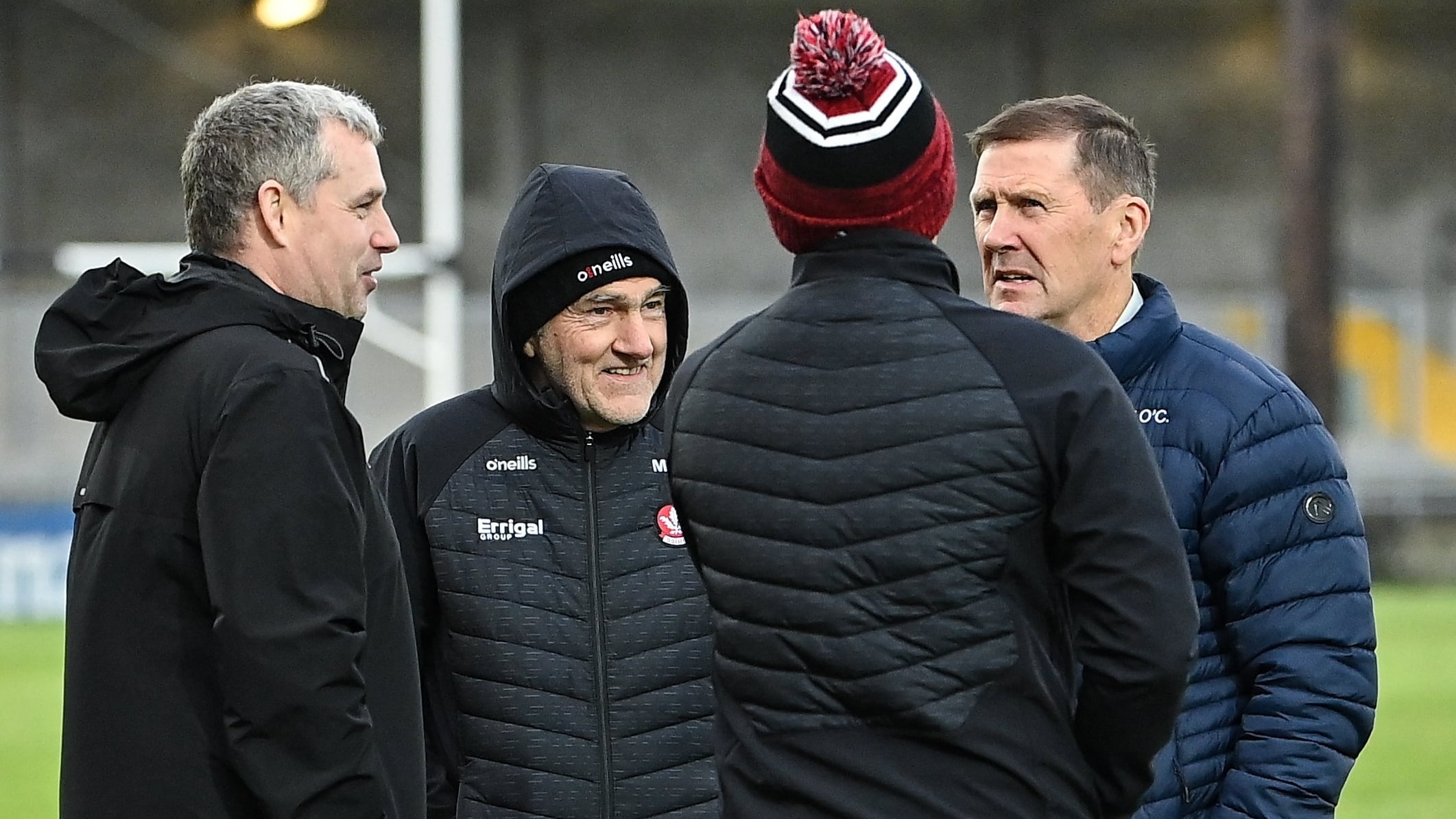 Mickey Harte and Jack O'Connor, pictured chatting after January's League meeting between Derry and Kerry in Tralee, will do Championship battle once more on Sunday. Picture by Brendan Moran/Sportsfile