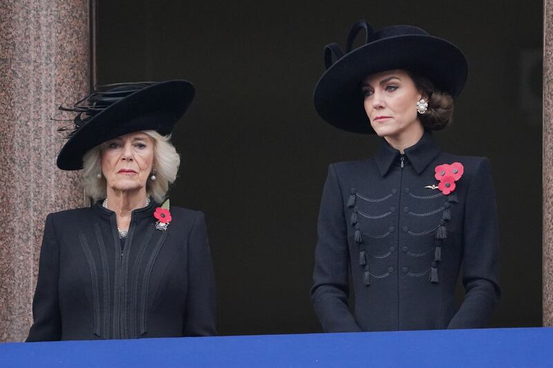 The Queen and the Princess of Wales on Remembrance Sunday last year