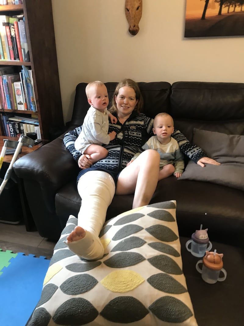 Bea Buckley with her twin sons after surgery to remove melanoma (Beatrice Buckley)