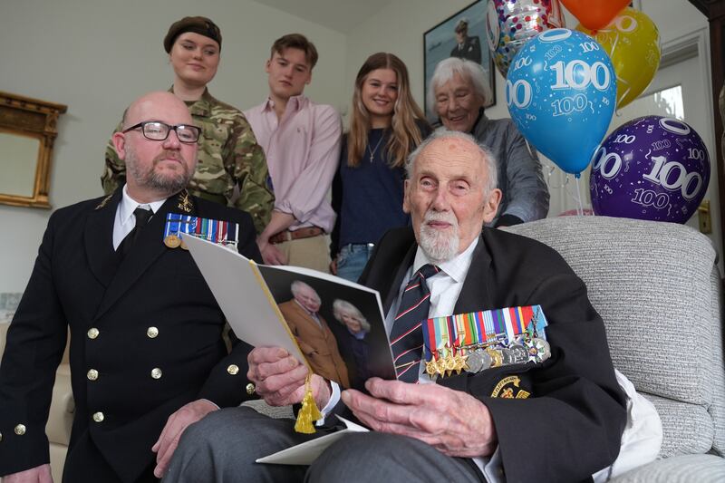 John Roberts with his birthday card from the King and Queen