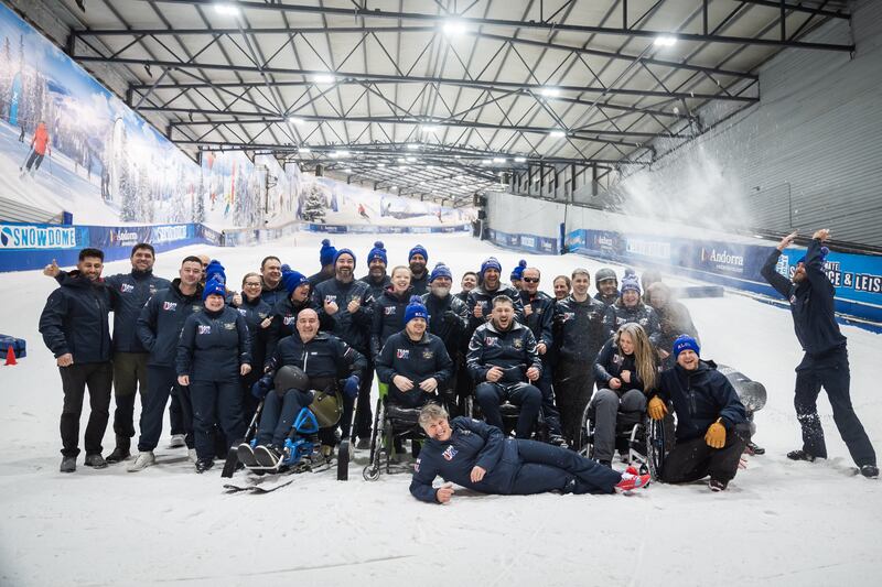 Competitors gather for a photo during the final training session for Royal British Legion Team UK ahead of the Invictus Games