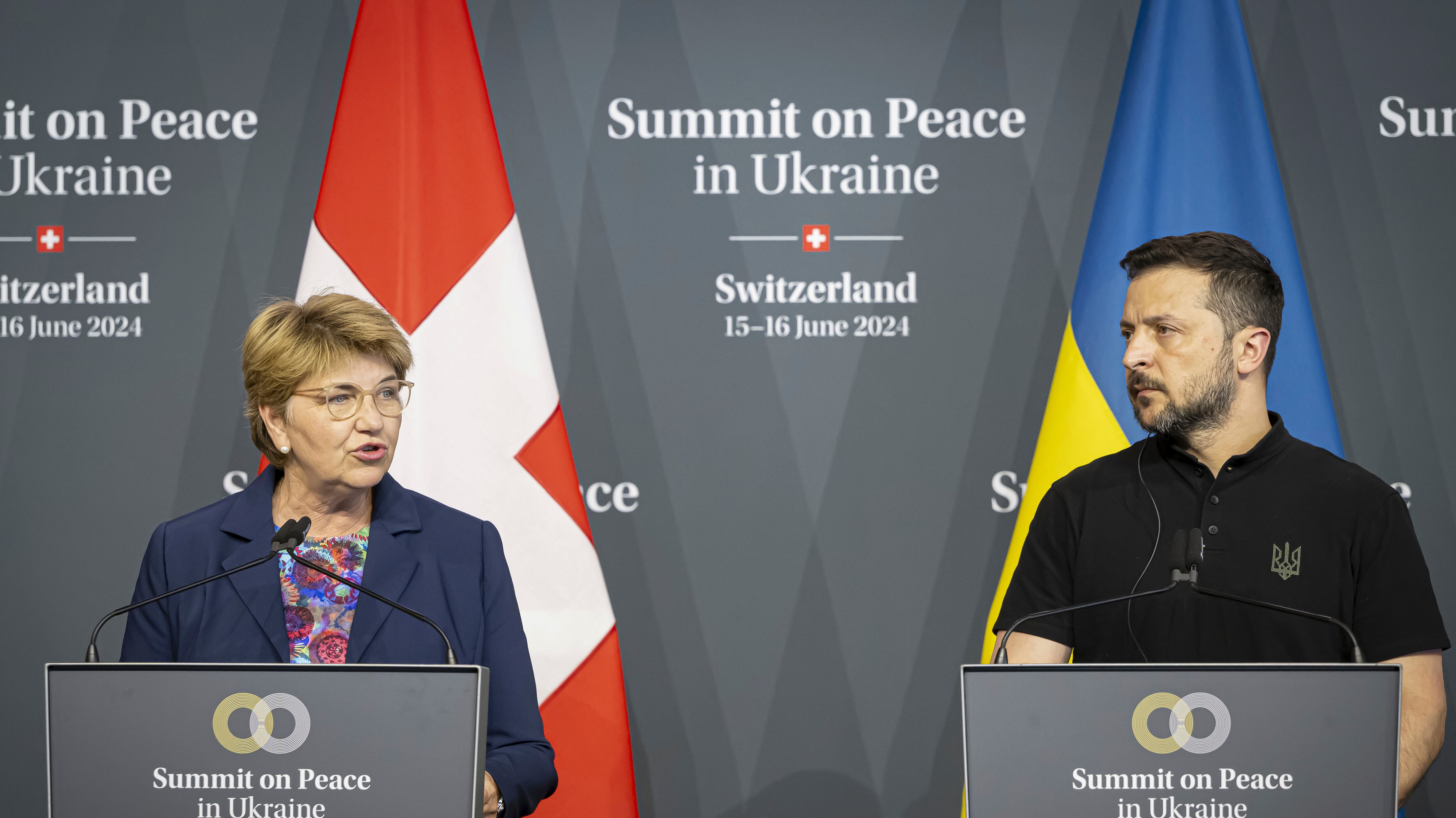 Almost eighty countries have jointly called for the ‘territorial integrity’ of Ukraine to be the basis for any peace agreement to end Russia’s war (Urs Flueeler/Keystone/AP)