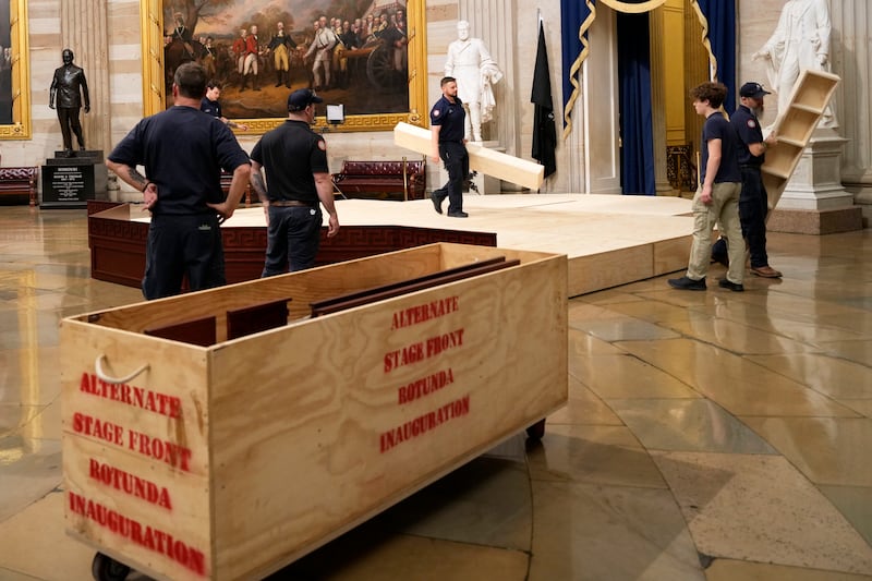 The Rotunda will now host the swearing-in (Morry Gash/AP)