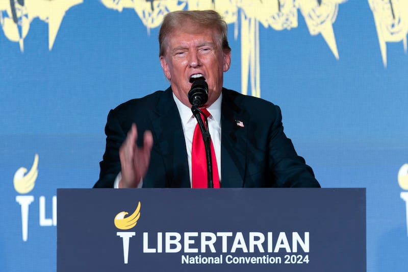 Donald Trump speaking at the Libertarian National Convention (AP/Jose Luis Magana)