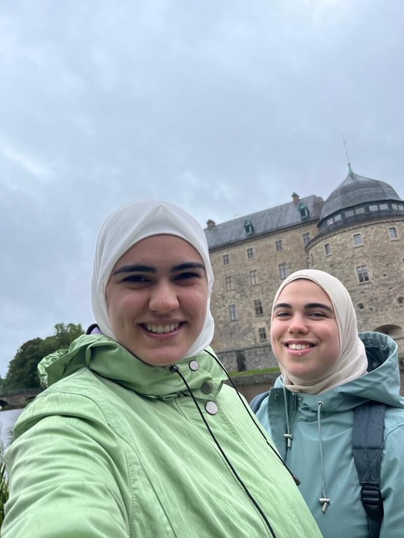 Laila Saliekh (right) has started a GoFundMe page to help with the costs of evacuating her sister, Katrena Saleh (left) from Gaza