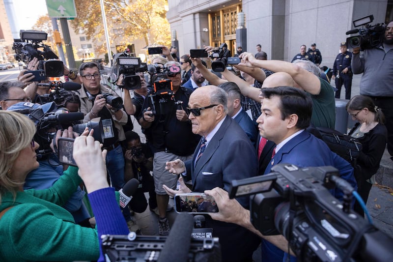 Rudy Giuliani arrives at court (Yuki Iwamura/AP)