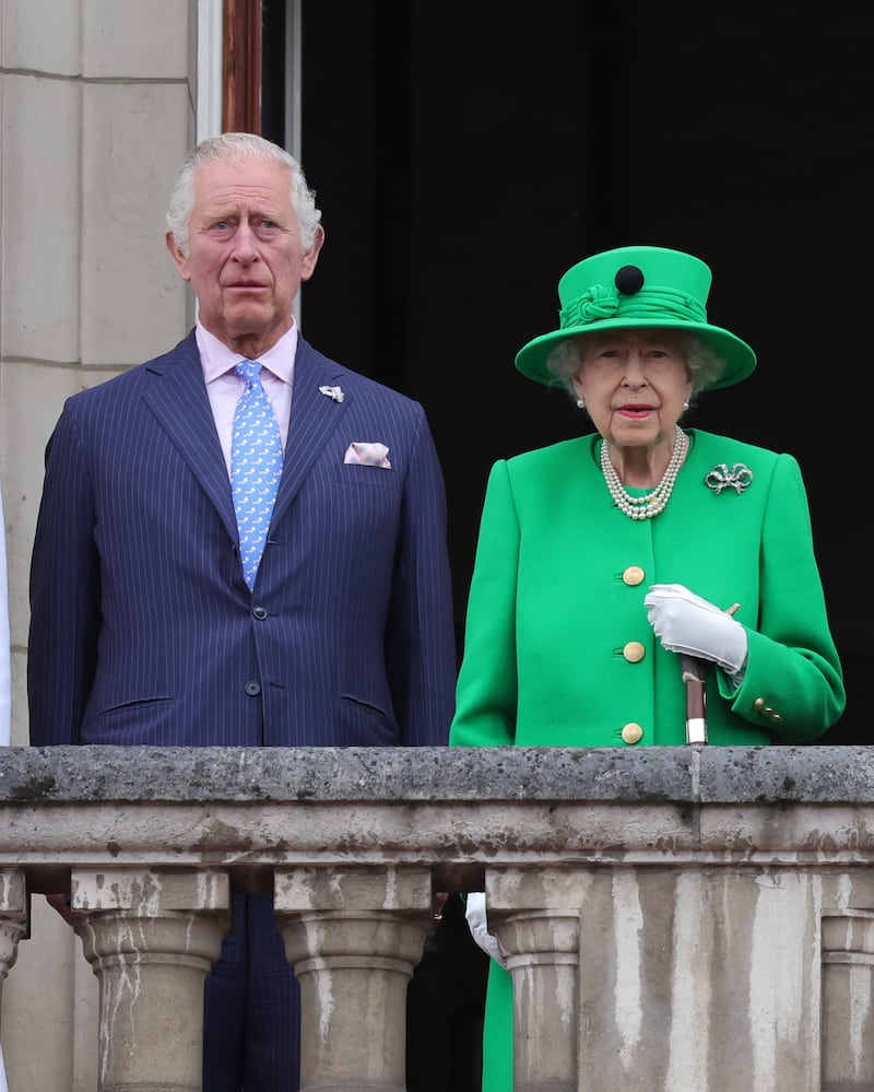 The then-Prince of Wales and Queen Elizabeth II during the Platinum Jubilee celebrations