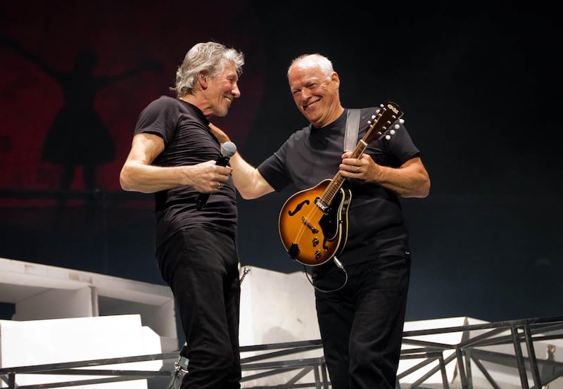 Pink Floyd stars Roger Waters and David Gilmour teamed up for a rare appearance together to restage classic album The Wall in 2011 (Sean Evans/LD Communications)