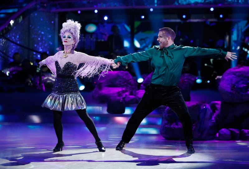 Toyah Willcox and Neil Jones performing the Little Mermaid themed dance