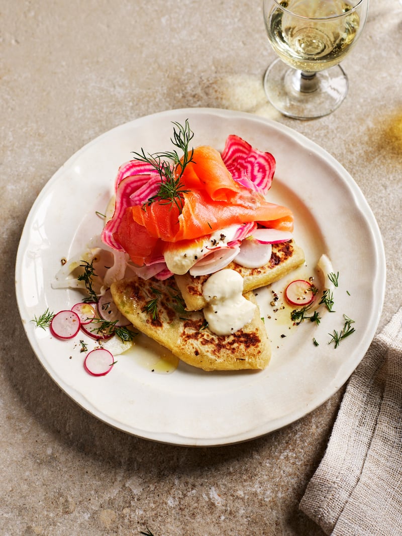 Rick Stein's tattie scones with smoked salmon and beetroot