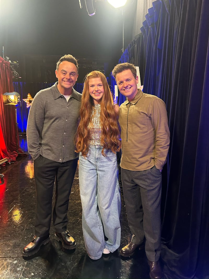 Sophie with Ant and Dec.