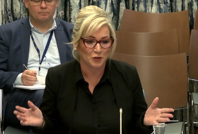 First Minister Michelle O’Neill appeared before her scrutiny committee last month