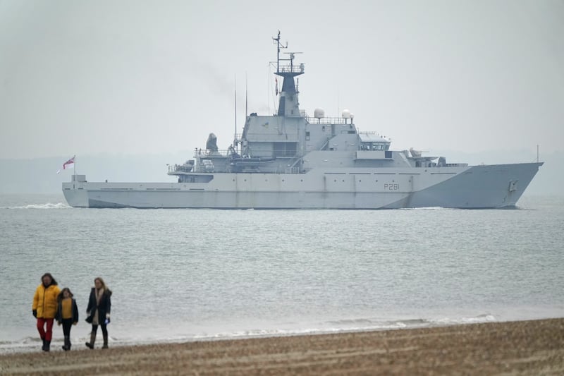 The Royal Navy offshore patrol vessel HMS Tyne