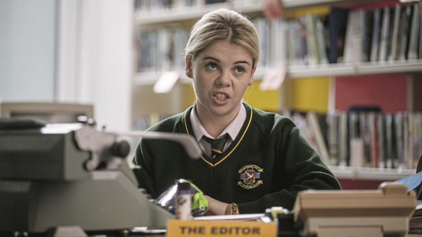 Saoirse-Monica Jackson as Erin in Derry Girls, whose fictional diary is the basis for Lisa McGee&#39;s new book 