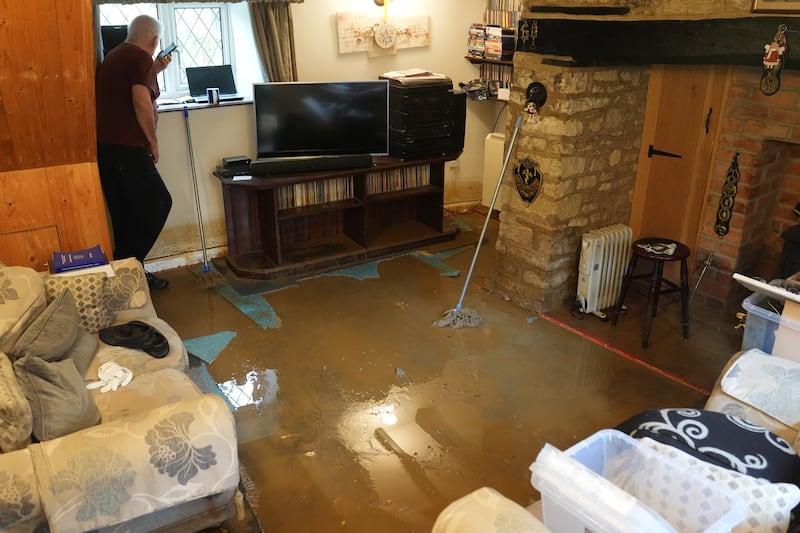 Tim Maher, from Grendon, saw his two-storey home partially submerged overnight with more than a foot of water