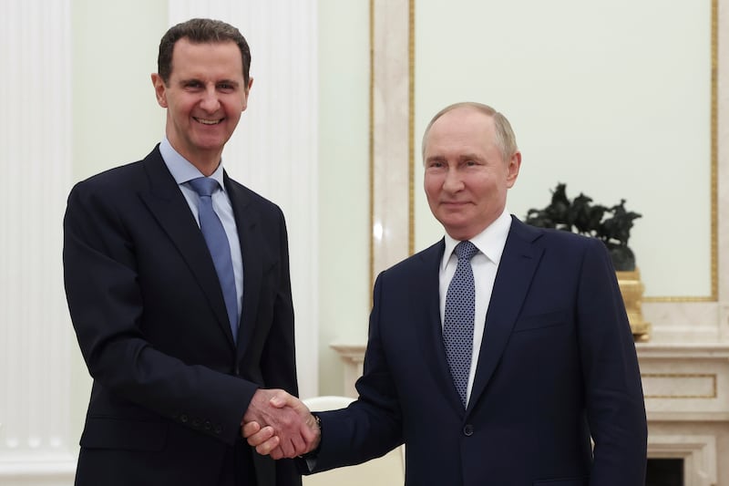 Syrian President Bashar Assad, pictured meeting Russian President Vladimir Putin in July 2024, is said to have fled to Moscow and has been granted asylum (Valery Sharifulin, Sputnik, Kremlin Pool Photo via AP, File)