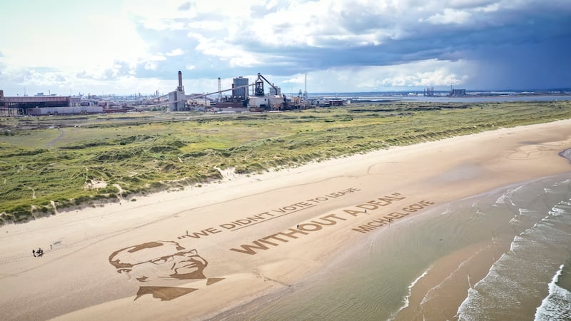 The installation on Redcar beach