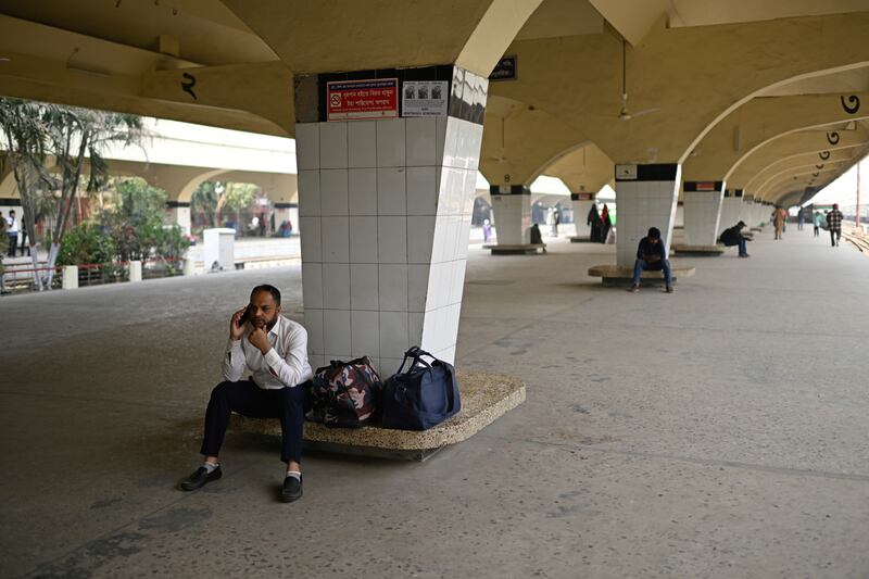 Many passengers were not aware of the strike (Mahmud Hossain Opu/AP)