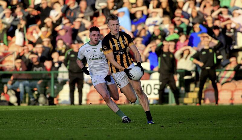 24/10/2022   Crossmaglens  Rian O Neill     in action with Granemores  Padraig Hollywood   in yesterdays  Armagh SFC Final at the Athletic Grounds  Picture  Seamus Loughran 