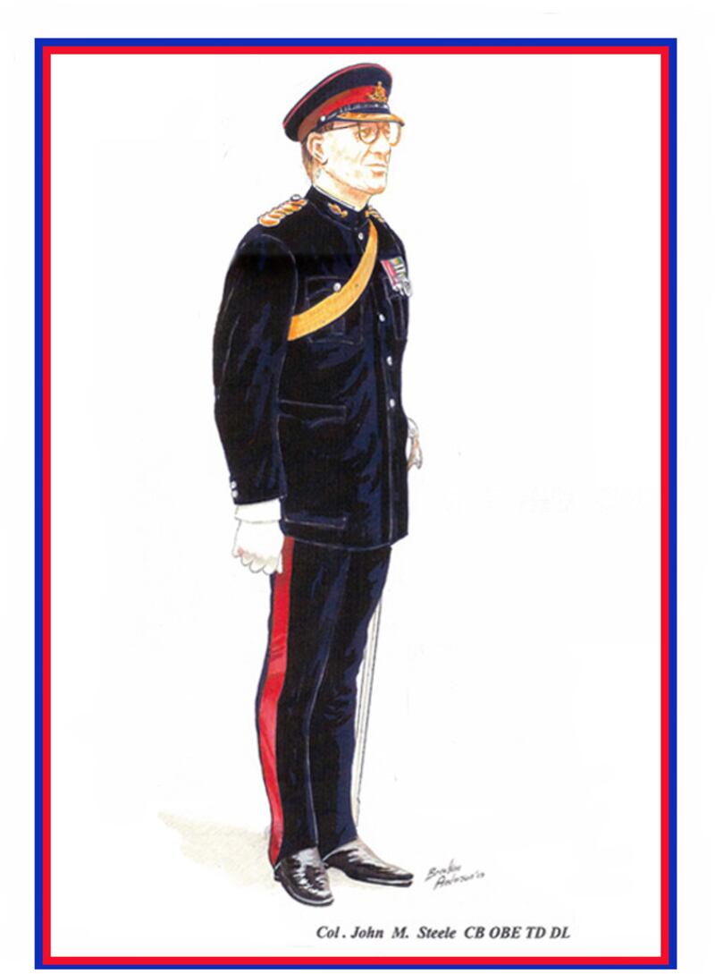 A painting of John Steele in dress uniform by Bracken Anderson