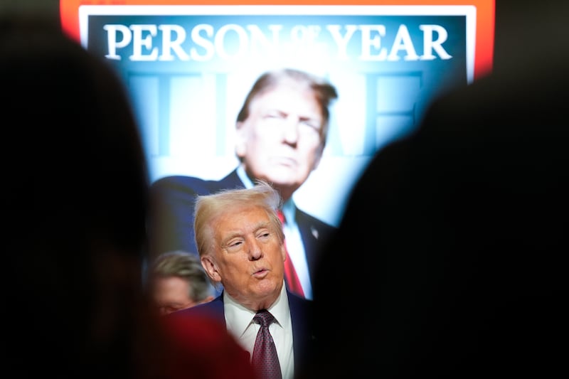 President-elect Donald Trump speaks during a Time magazine Person of the Year event (Alex Brandon/AP)