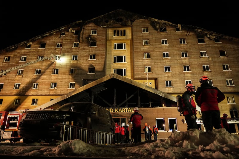 The fire broke out at a hotel in the ski resort of Kartalkaya (Francisco Seco/AP)