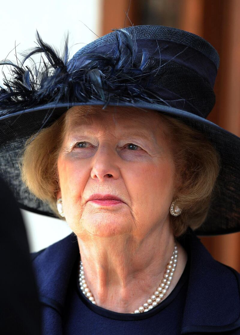 Former prime minister Margaret Thatcher