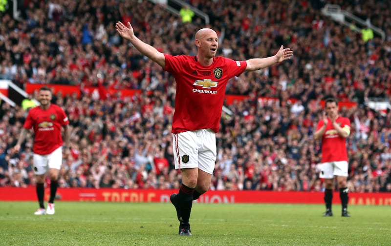 Nicky Butt playing for Manchester United Legends