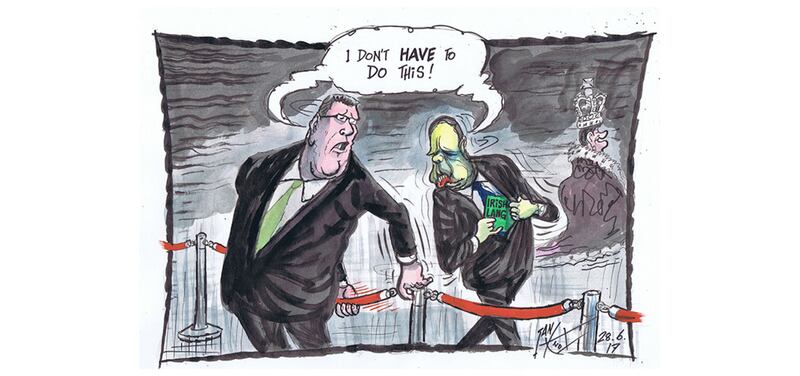 Ian Knox cartoon 28/6/17: Red lines, green lines.  An irresistible force engages with an immovable object&nbsp;