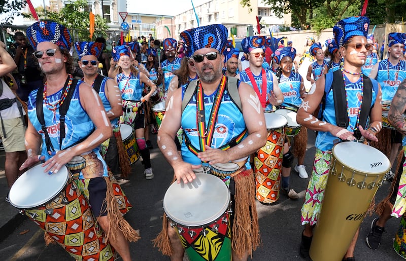 Drummers taking part in the adults’ parade