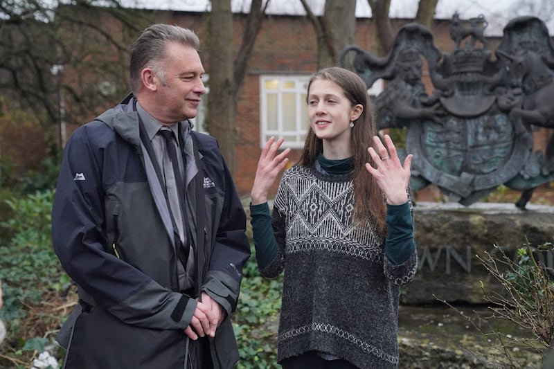 BBC presenter Chris Packham with Cressida Gethin outside Isleworth Crown Court, west London, ahead of her trial