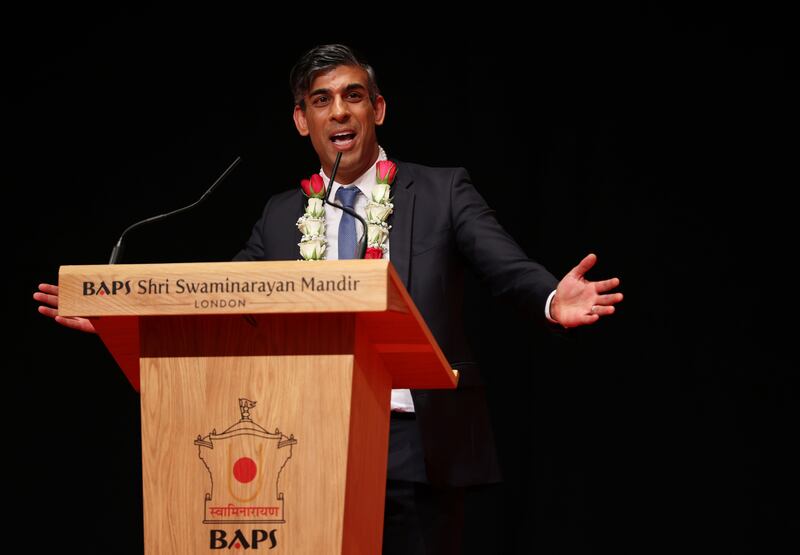 Prime Minister Rishi Sunak thanked Hindus for their support
