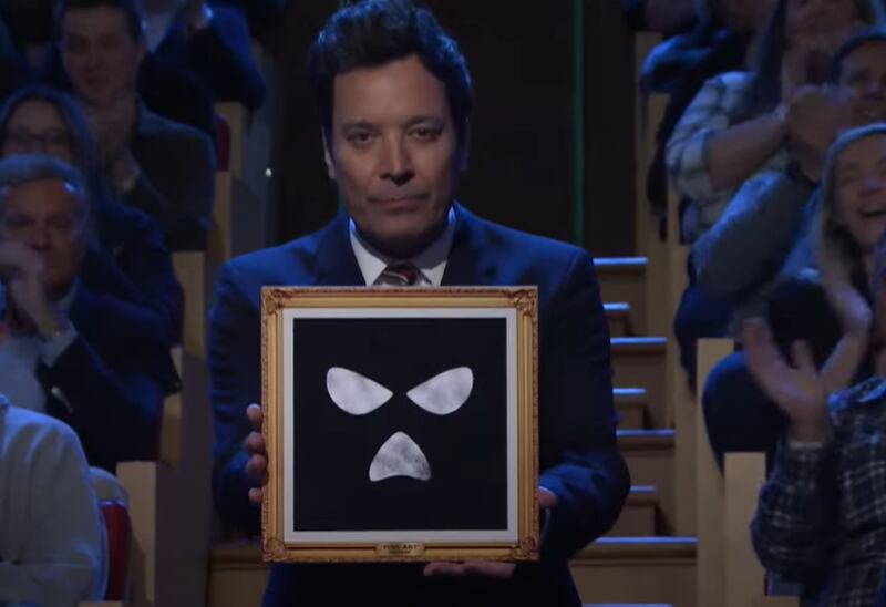 Jimmy Fallon introducing Kneecap on Friday's broadcast.