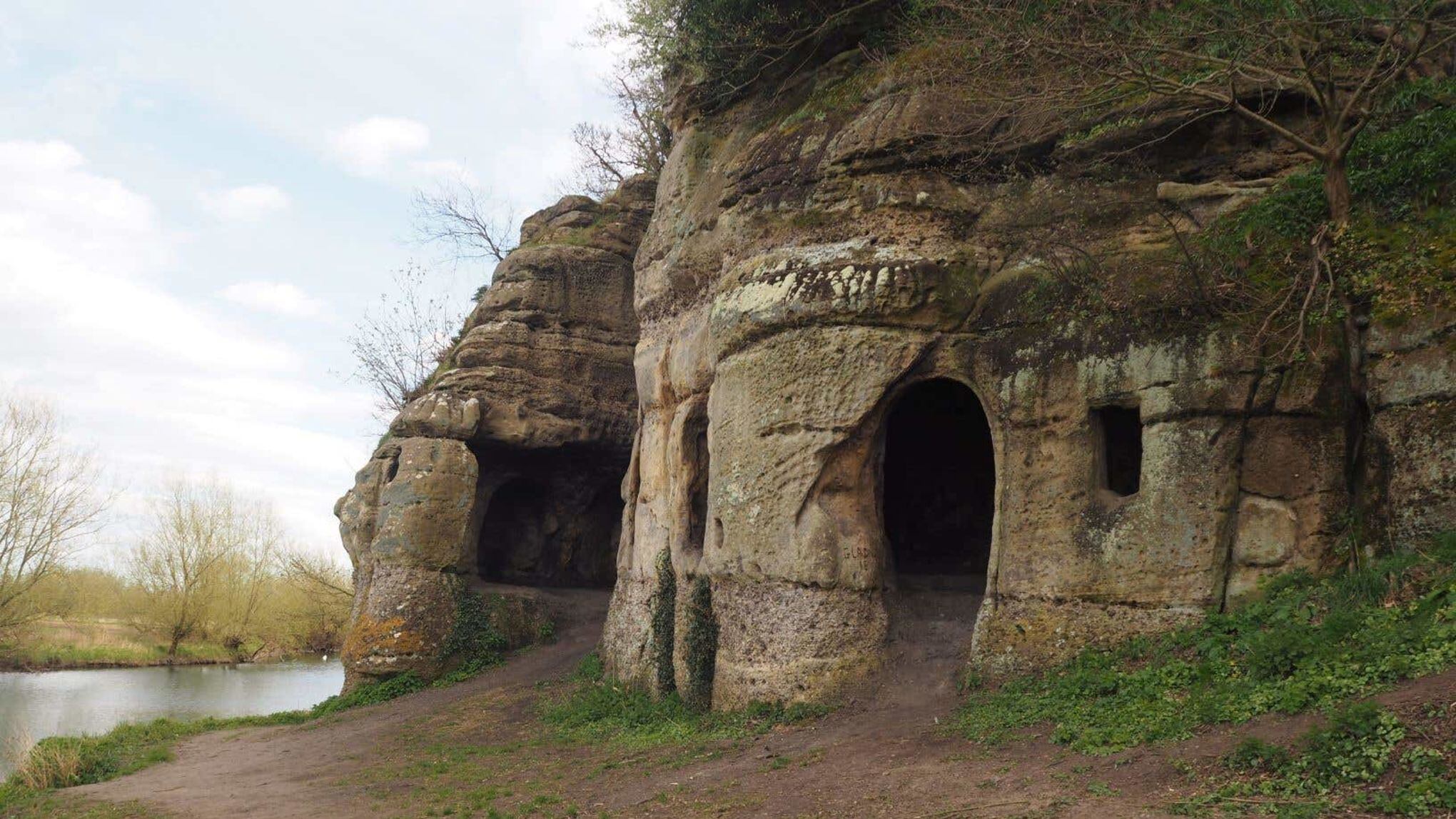 The caves, which were cut out of the soft sandstone rock, had long been considered to be 18th century follies.