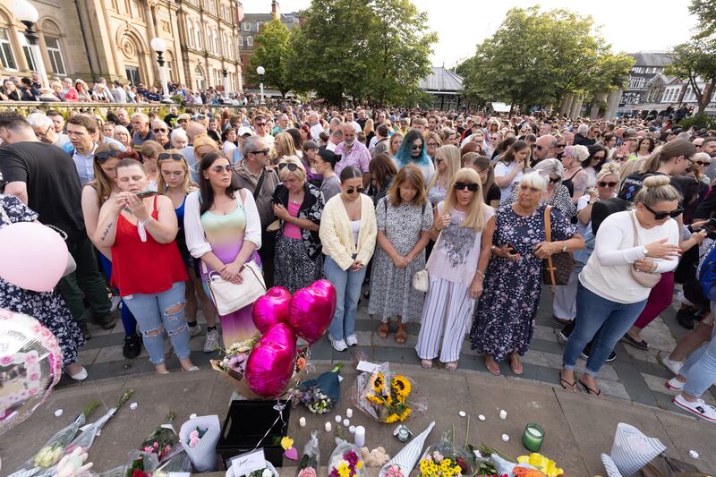 Members of the public took part in a peaceful vigil near to the scene in Hart Street on Tuesday