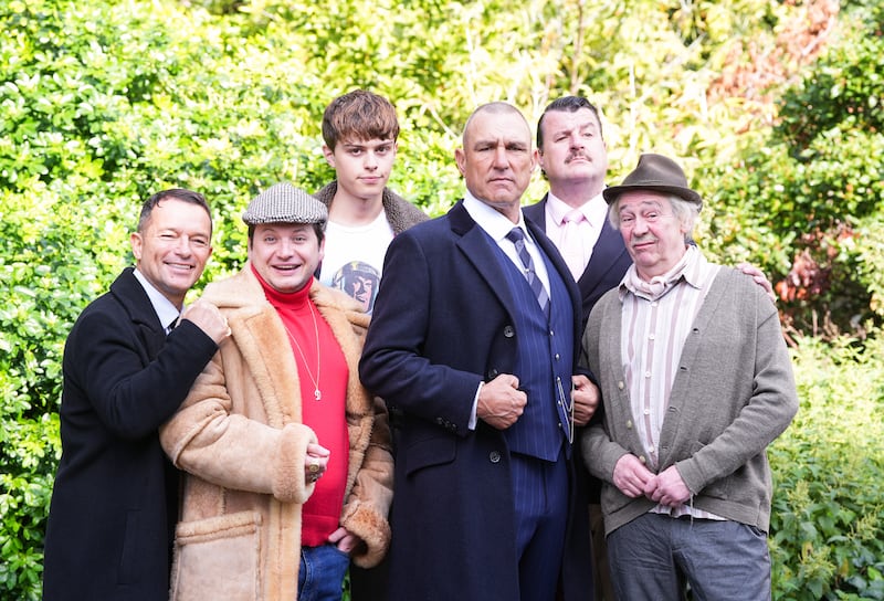 Darryl Paul as Tony Driscoll, Sam Lupton as Del Boy, Tom Major as Rodney, Vinnie Jones as Danny Driscoll, Craig Berry as Boycie and Paul Whitehouse as Grandad.