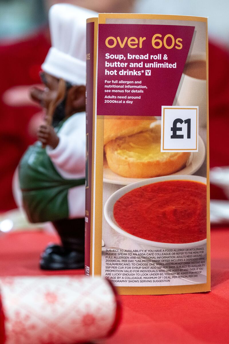 The deal includes soup, a roll and unlimited tea and coffee for £1.