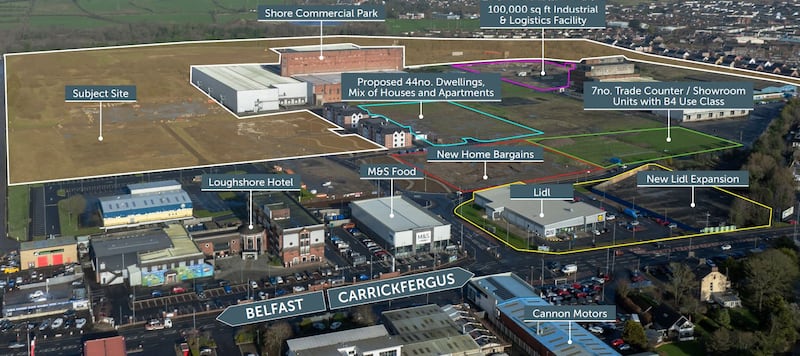 Image showing the development plans for the former Courtaulds textiles site in Carrickfergus