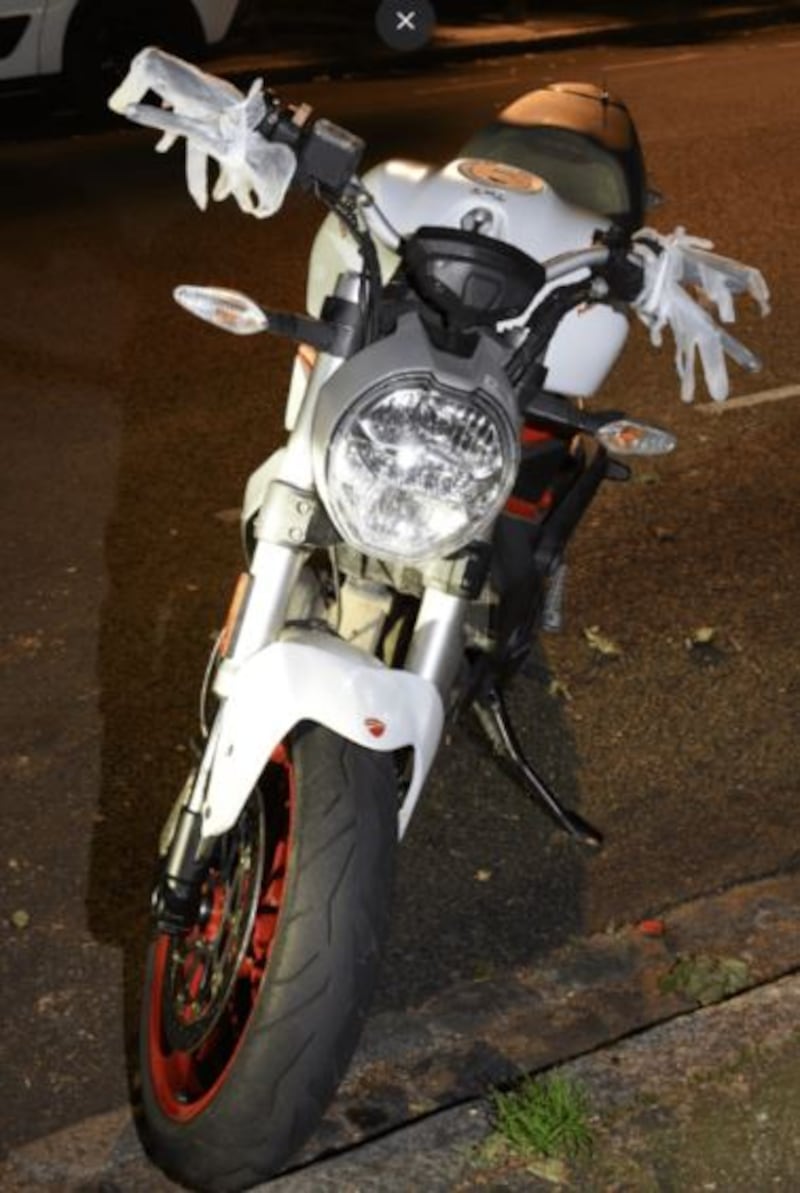 Police said the motorcyclist was driving a Ducati Monster