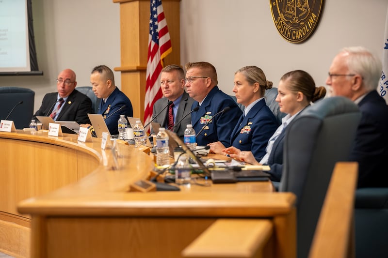 The Coast Guard opened a public hearing into the cause of the implosion (Corey Connor via AP)