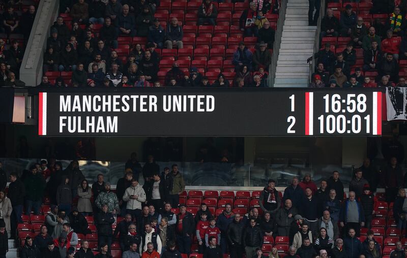 Manchester United were beaten at home by Fulham last weekend .